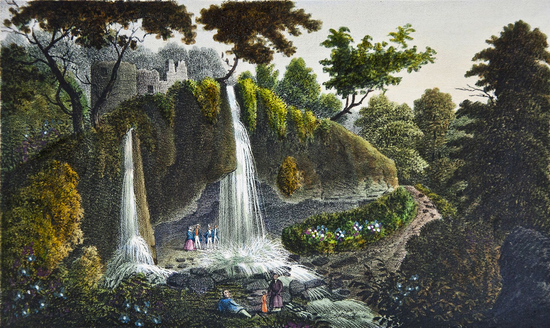 Мацей Боґуш Зиґмунт Стенчинський. Руїни монастиря біля Бучача, 1847; літографія